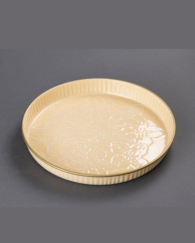 Ivory Floral Embossed Plate
