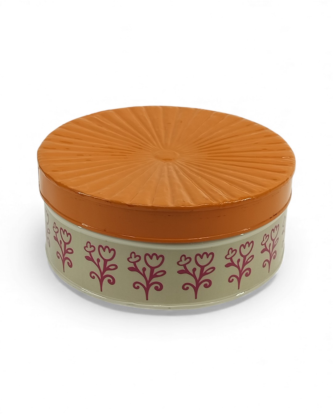 Joyful Scrolls Storage Box - Orange & Light Beige