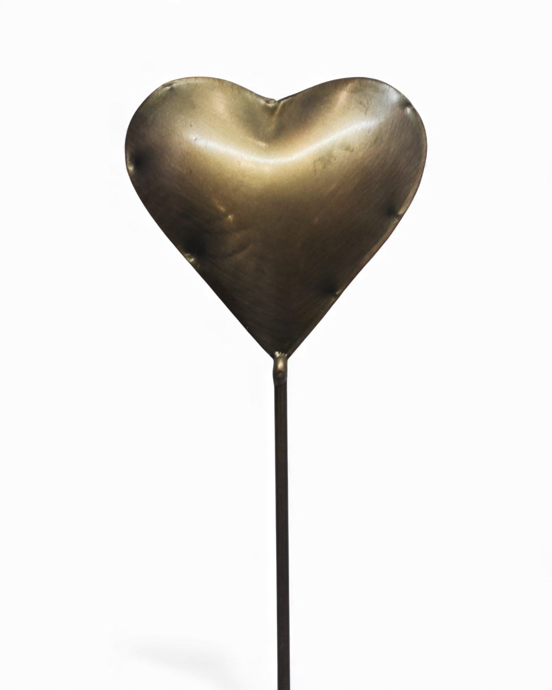 Dimensional Heart Metal Stake, Antique Bronze