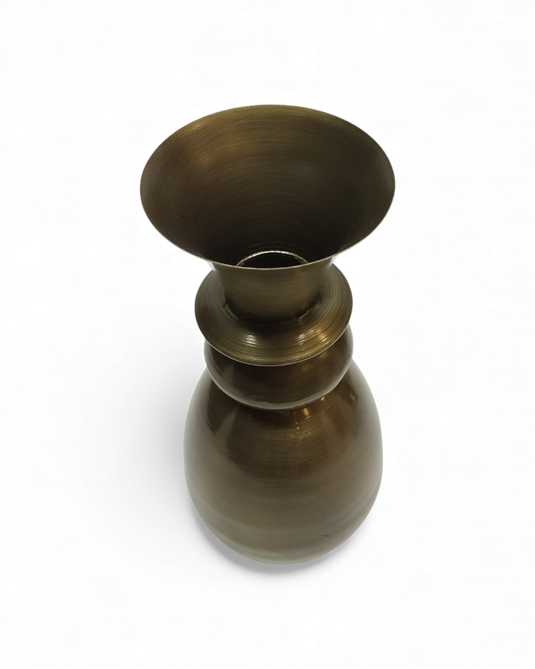 Contemporary Stacked Bronze Tapered Vase