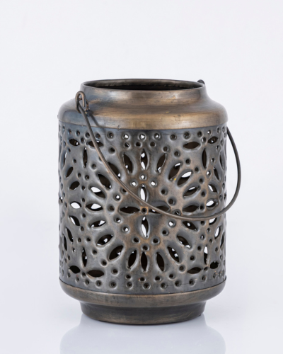Antique Bronze Floral Cut Lantern