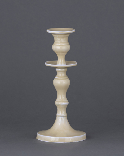 Classic Cream Candlestick with White Accents