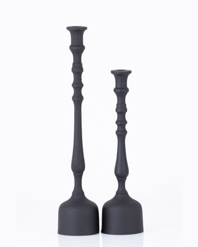 Sculptural Spindle Candlestick Pair