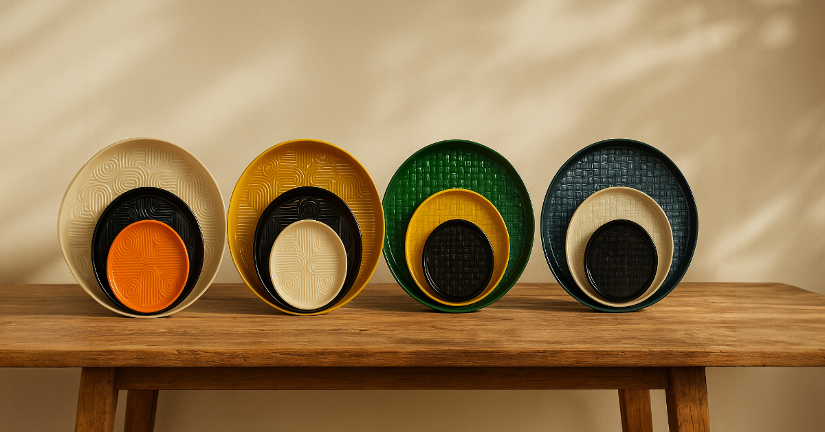 Ceramic Shine Embossed Plates