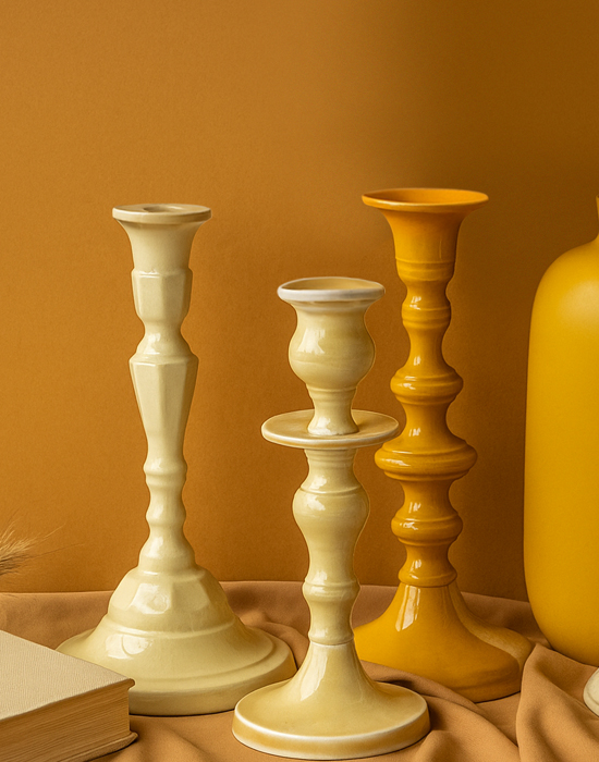 Timeless Ceramic Look Candle Sticks